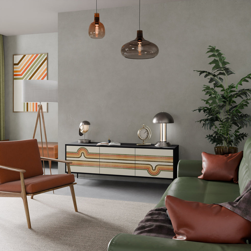 EXCEPTIONAL STREAM TV-Lowboard mit 3 Türen in Schwarz