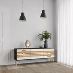 EXCEPTIONAL STREAM TV-Lowboard mit 3 Türen in Schwarz