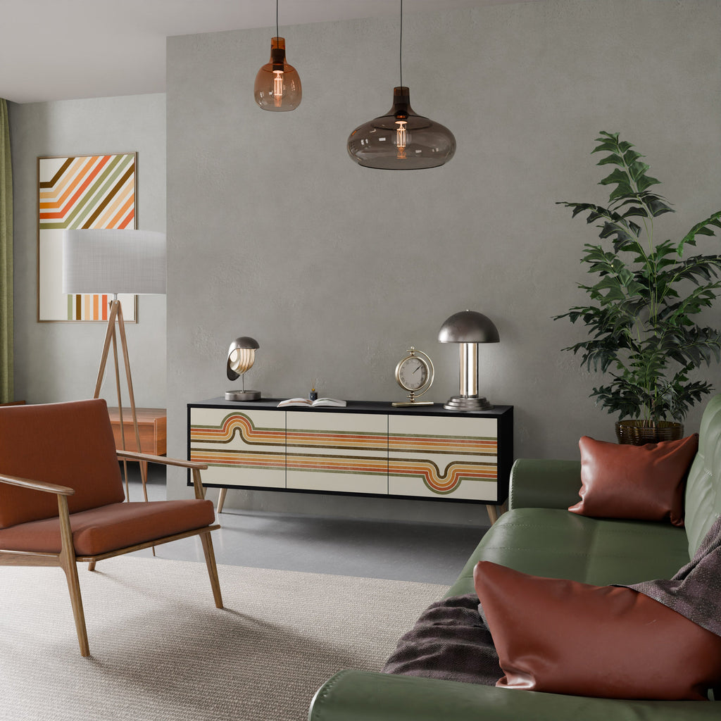 EXCEPTIONAL STREAM TV-Lowboard mit 3 Türen in Schwarz