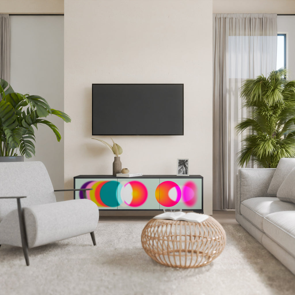 SYMPHONY OF COLORS TV-Lowboard mit 3 Türen in Schwarz