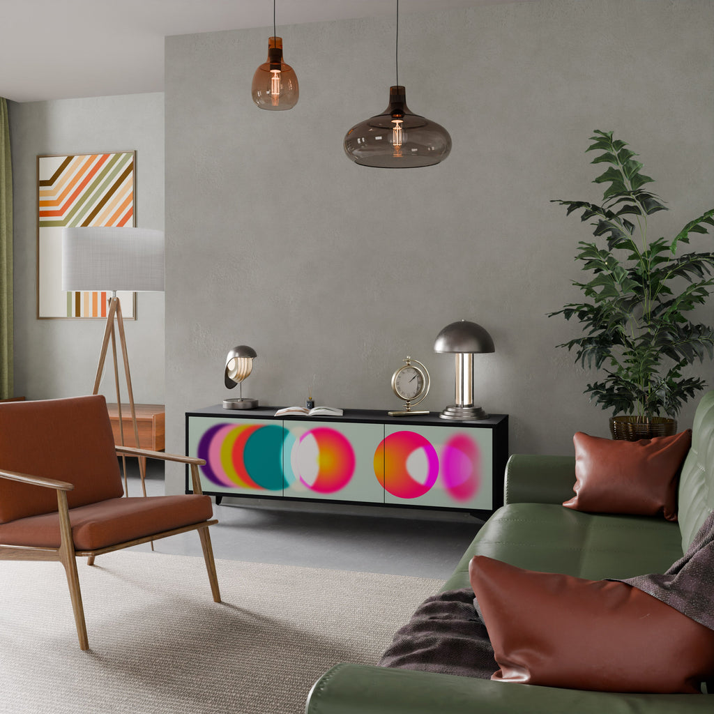 SYMPHONY OF COLORS TV-Lowboard mit 3 Türen in Schwarz