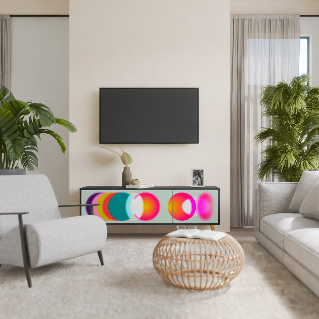 SYMPHONY OF COLORS TV-Lowboard mit 3 Türen in Schwarz