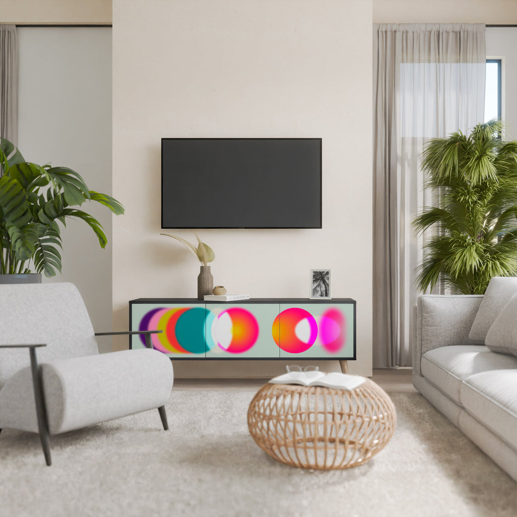 SYMPHONY OF COLORS TV-Lowboard mit 3 Türen in Schwarz