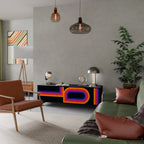 BLINDED BY THE LIGHTS TV-Lowboard mit 3 Türen in Schwarz