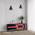 BLINDED BY THE LIGHTS TV-Lowboard mit 3 Türen in Schwarz