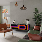 BLINDED BY THE LIGHTS TV-Lowboard mit 3 Türen in Schwarz