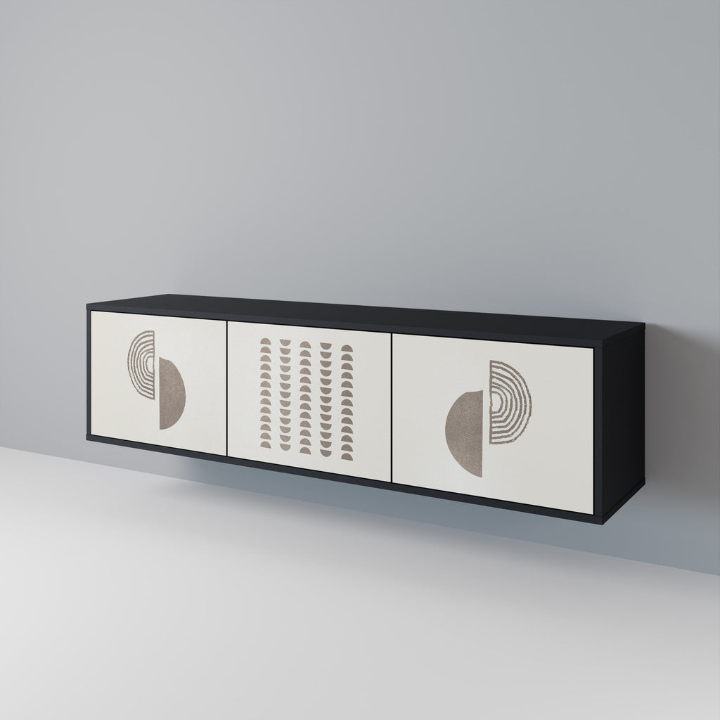 HARMONY ESSENCE TV-Lowboard mit 3 Türen in Schwarz