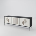 HARMONY ESSENCE TV-Lowboard mit 3 Türen in Schwarz