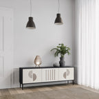 HARMONY ESSENCE TV-Lowboard mit 3 Türen in Schwarz