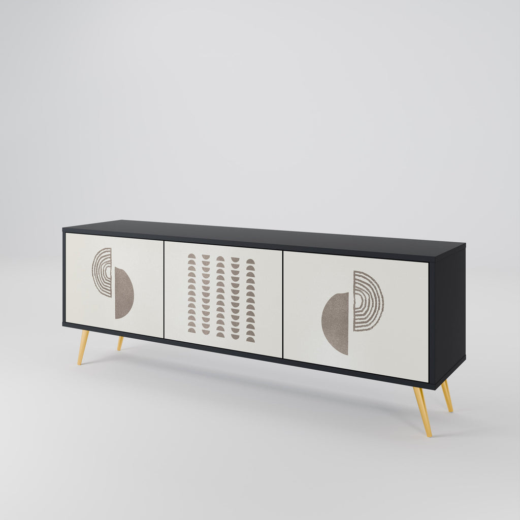 HARMONY ESSENCE TV-Lowboard mit 3 Türen in Schwarz