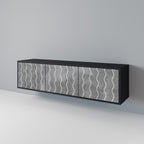 WAVES OF CONCRETE TV-Lowboard mit 3 Türen in Schwarz