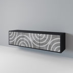 CIRCLE CONCRETE TV-Lowboard mit 3 Türen in Schwarz