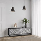 CIRCLE CONCRETE TV-Lowboard mit 3 Türen in Schwarz