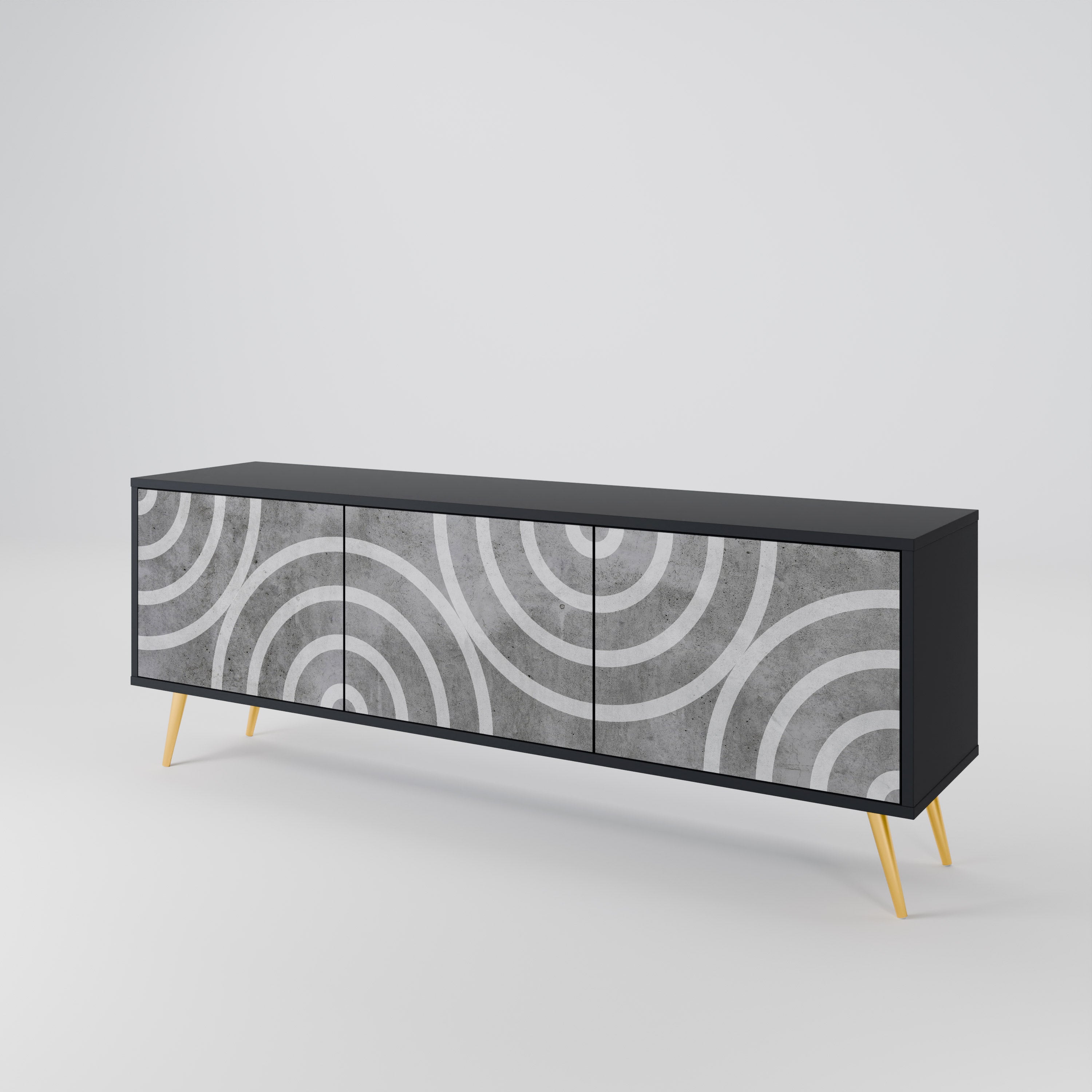 CIRCLE CONCRETE 3-türiges TV-Lowboard