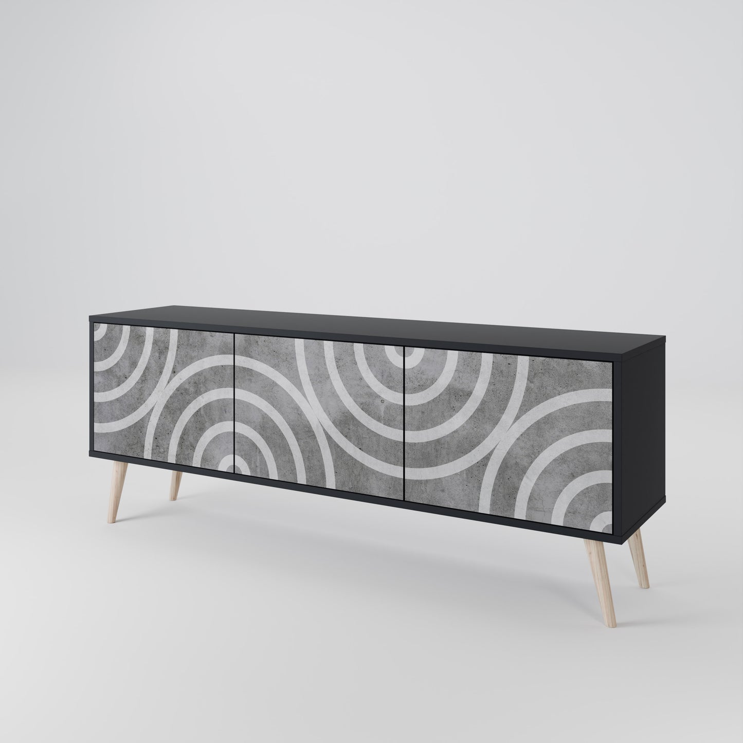CIRCLE CONCRETE 3-türiges TV-Lowboard