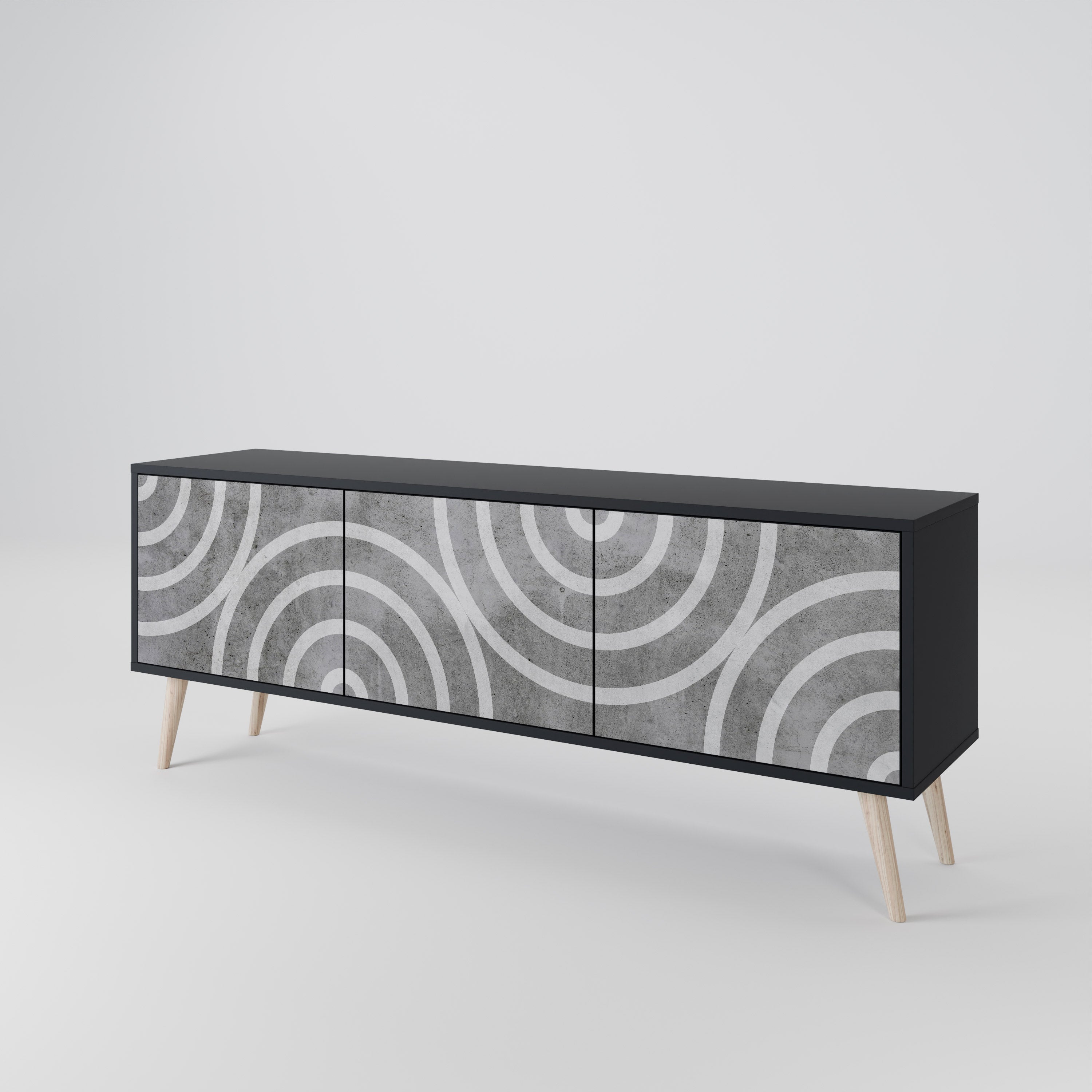 CIRCLE CONCRETE 3-türiges TV-Lowboard