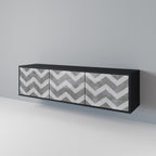 TOUGH ZIG ZAG TV-Lowboard mit 3 Türen in Schwarz