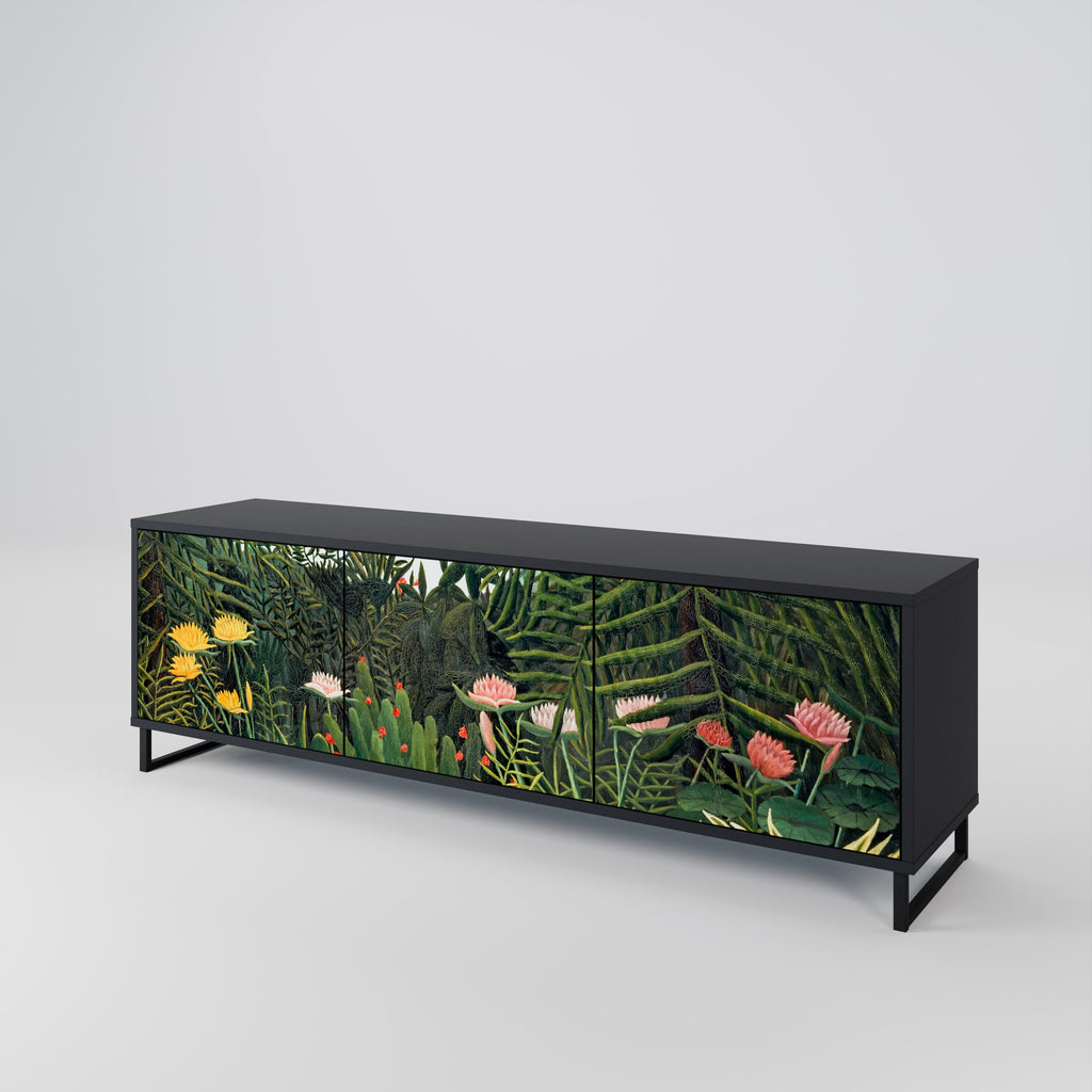 VIRGIN FOREST WITH SUNSET TV-Lowboard mit 3 Türen in Schwarz