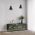 VIRGIN FOREST WITH SUNSET TV-Lowboard mit 3 Türen in Schwarz