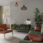 VIRGIN FOREST WITH SUNSET TV-Lowboard mit 3 Türen in Schwarz