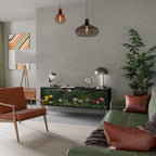 VIRGIN FOREST WITH SUNSET TV-Lowboard mit 3 Türen in Schwarz