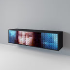 CONSTRUCTIVE ART TV-Lowboard mit 3 Türen in Schwarz