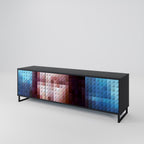 CONSTRUCTIVE ART TV-Lowboard mit 3 Türen in Schwarz