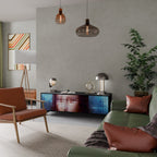 CONSTRUCTIVE ART TV-Lowboard mit 3 Türen in Schwarz