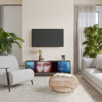 CONSTRUCTIVE ART TV-Lowboard mit 3 Türen in Schwarz