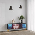 CONSTRUCTIVE ART TV-Lowboard mit 3 Türen in Schwarz