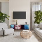 CONSTRUCTIVE ART TV-Lowboard mit 3 Türen in Schwarz