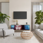 CONSTRUCTIVE ART TV-Lowboard mit 3 Türen in Schwarz