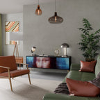 CONSTRUCTIVE ART TV-Lowboard mit 3 Türen in Schwarz