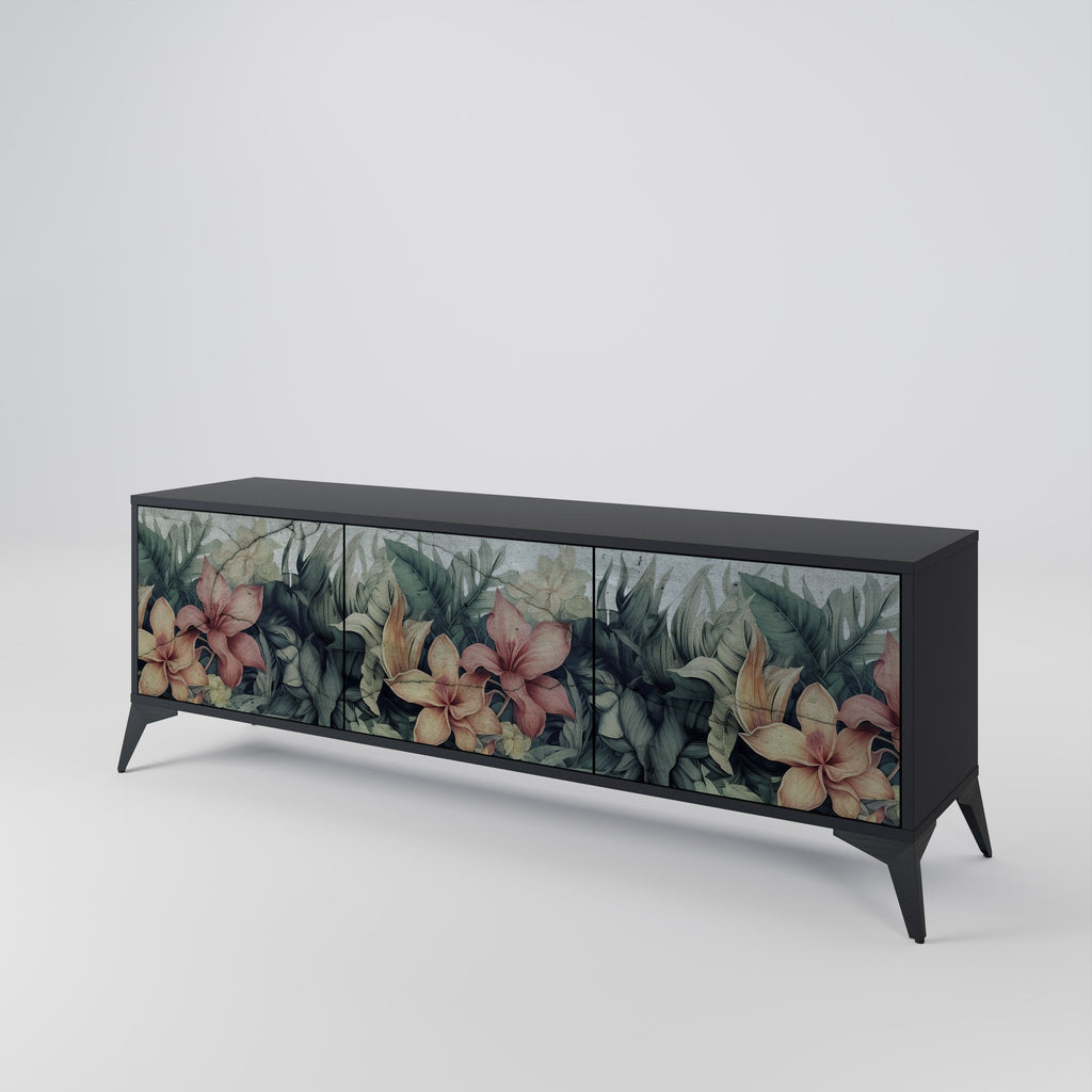 HEAVENLY BLOOM TV-Lowboard mit 3 Türen in Schwarz