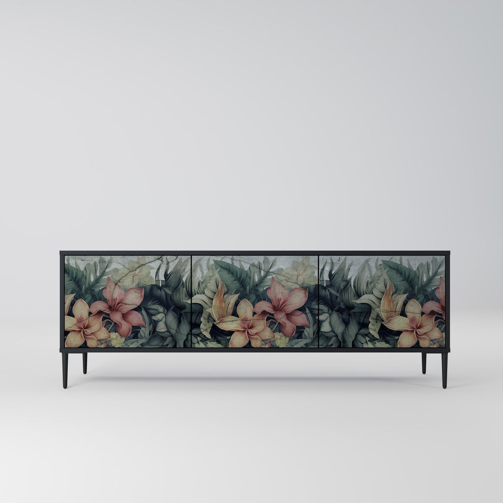 HEAVENLY BLOOM TV-Lowboard mit 3 Türen in Schwarz