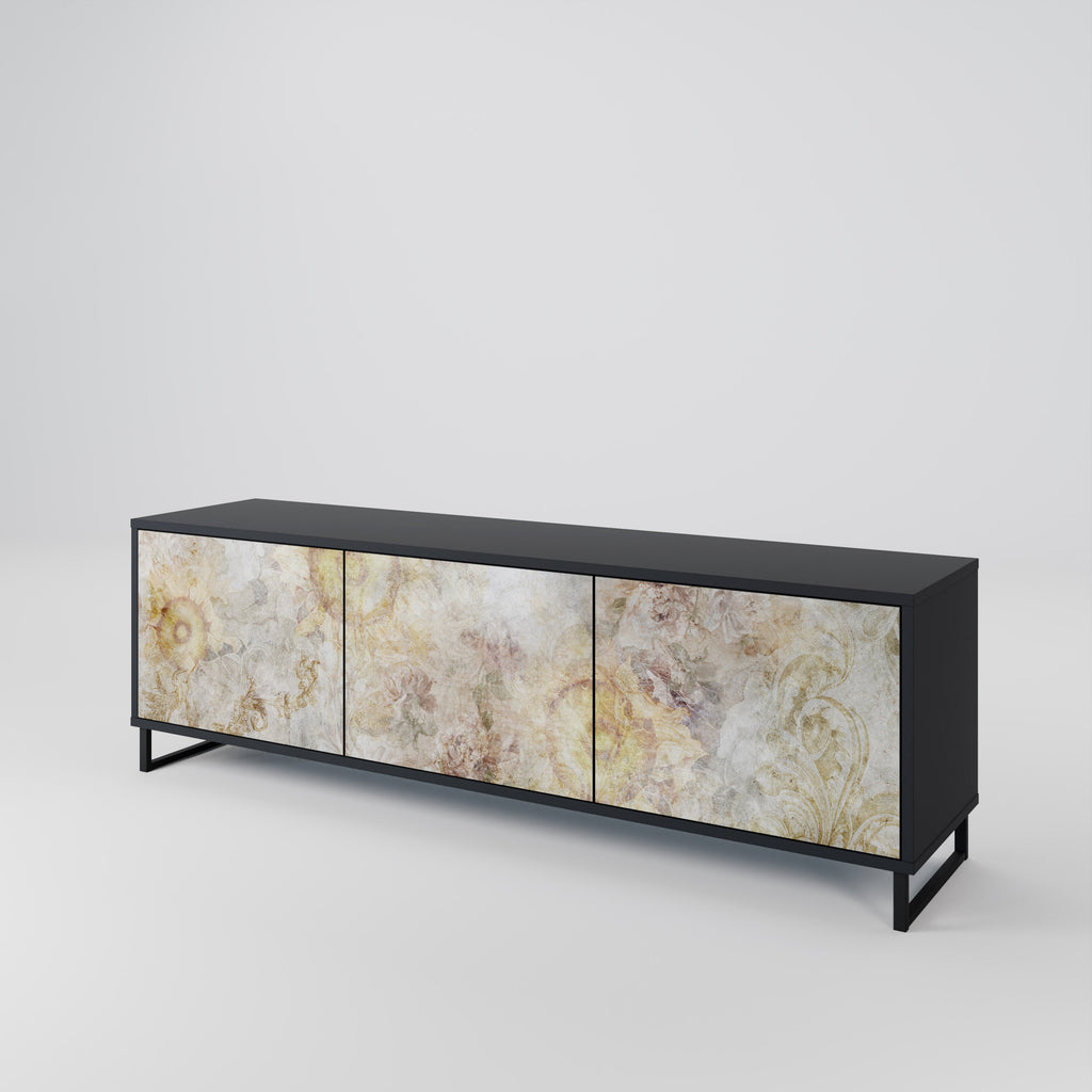 SUNFLOWER BLUR TV-Lowboard mit 3 Türen in Schwarz