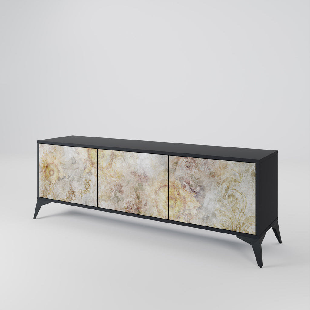 SUNFLOWER BLUR TV-Lowboard mit 3 Türen in Schwarz