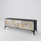 SUNFLOWER BLUR TV-Lowboard mit 3 Türen in Schwarz