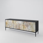 SUNFLOWER BLUR TV-Lowboard mit 3 Türen in Schwarz