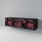 FLORAL WHISPER TV-Lowboard mit 3 Türen in Schwarz