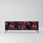 FLORAL WHISPER TV-Lowboard mit 3 Türen in Schwarz