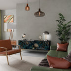 TWILIGHT BLOOM TV-Lowboard mit 3 Türen in Schwarz