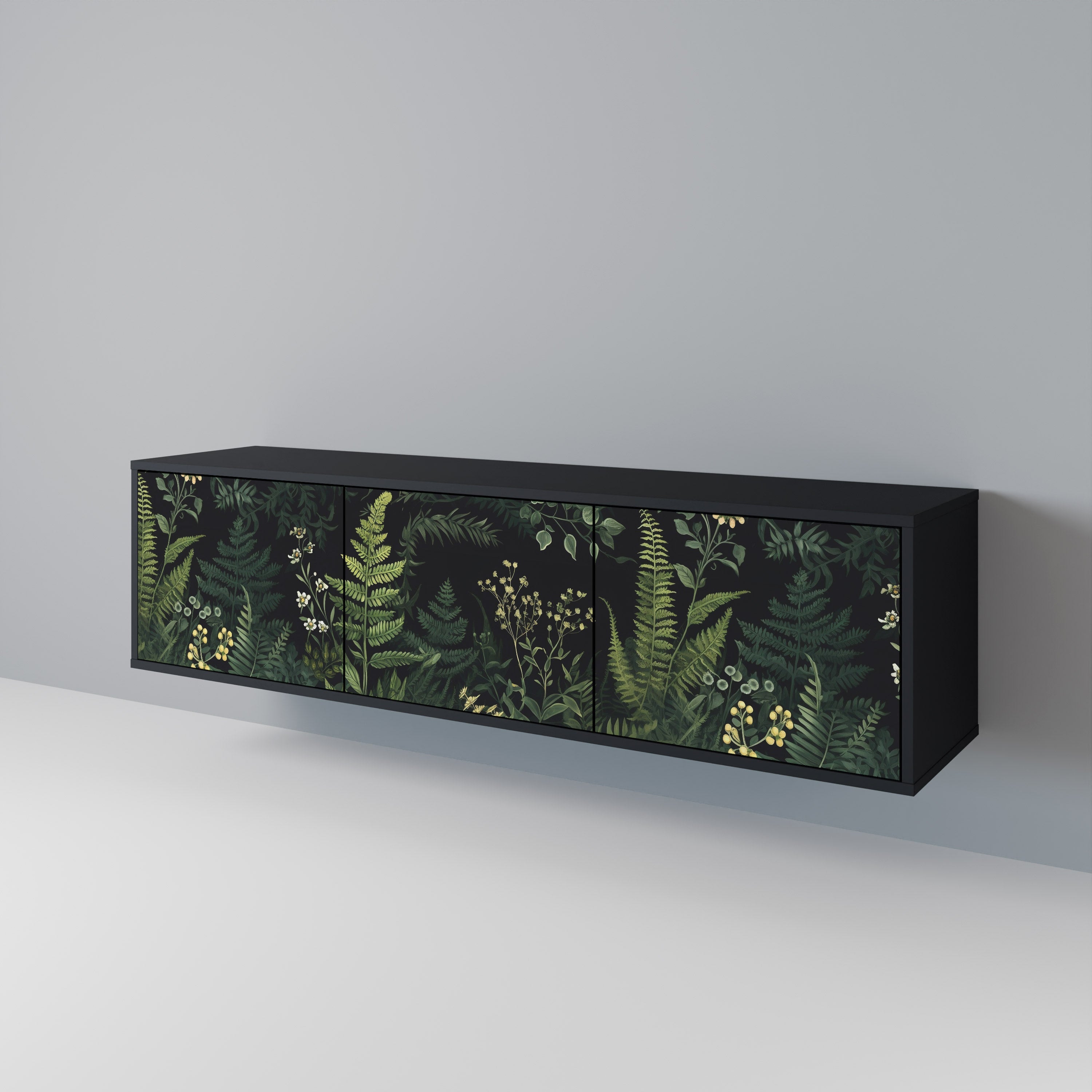 FERN FLOWERS 3-türiger TV-Ständer in Schwarz