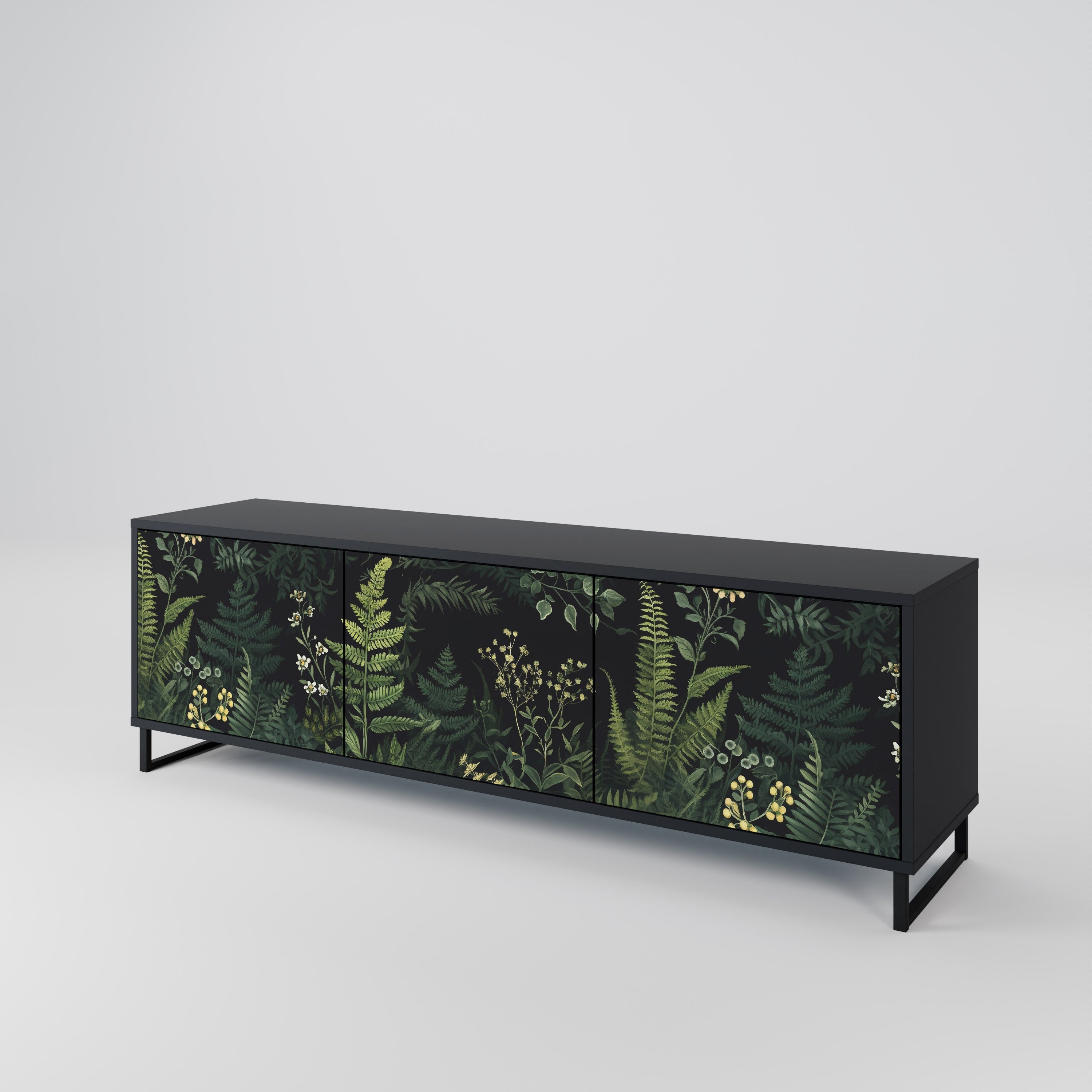 FERN FLOWERS 3-türiger TV-Ständer in Schwarz