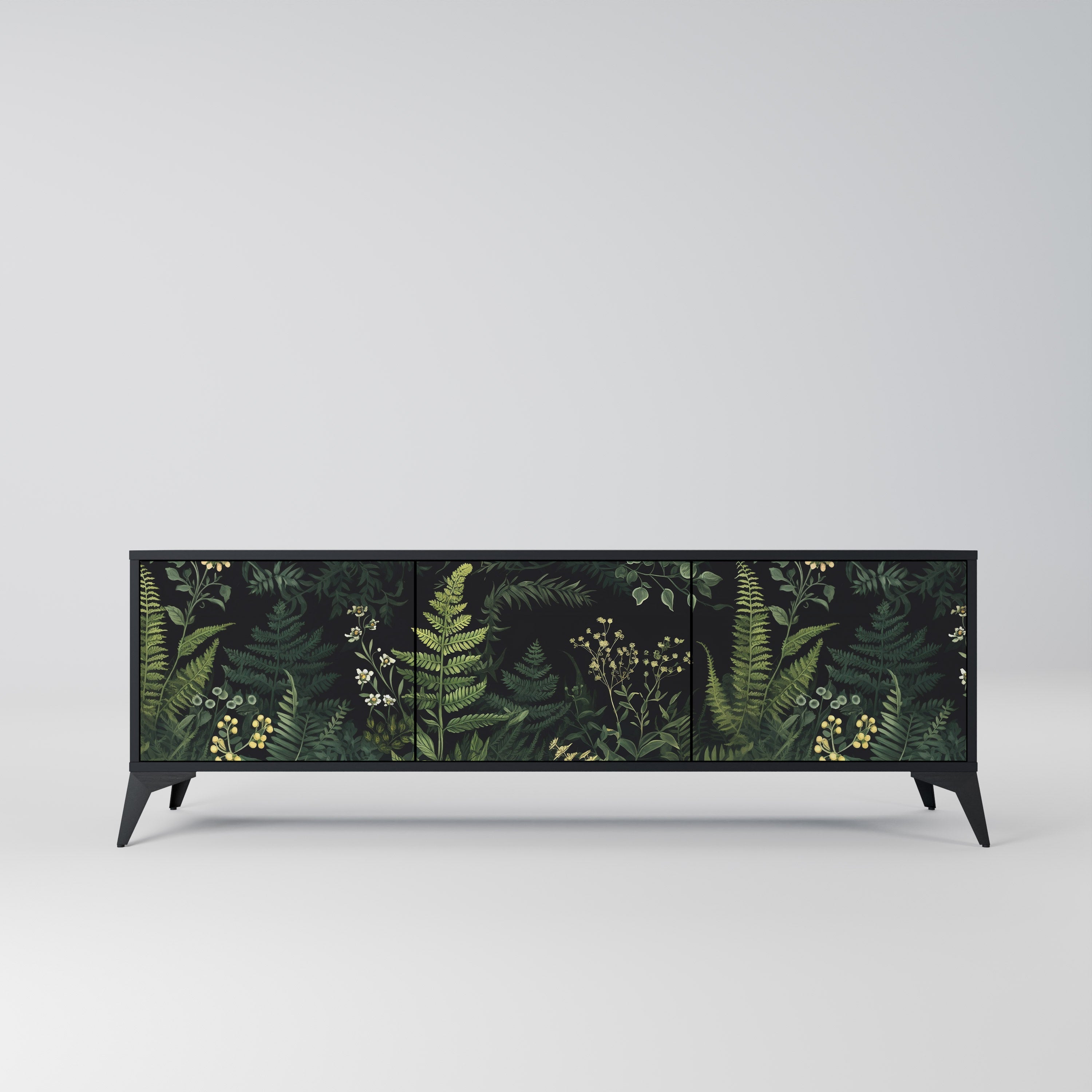 FERN FLOWERS 3-türiger TV-Ständer in Schwarz