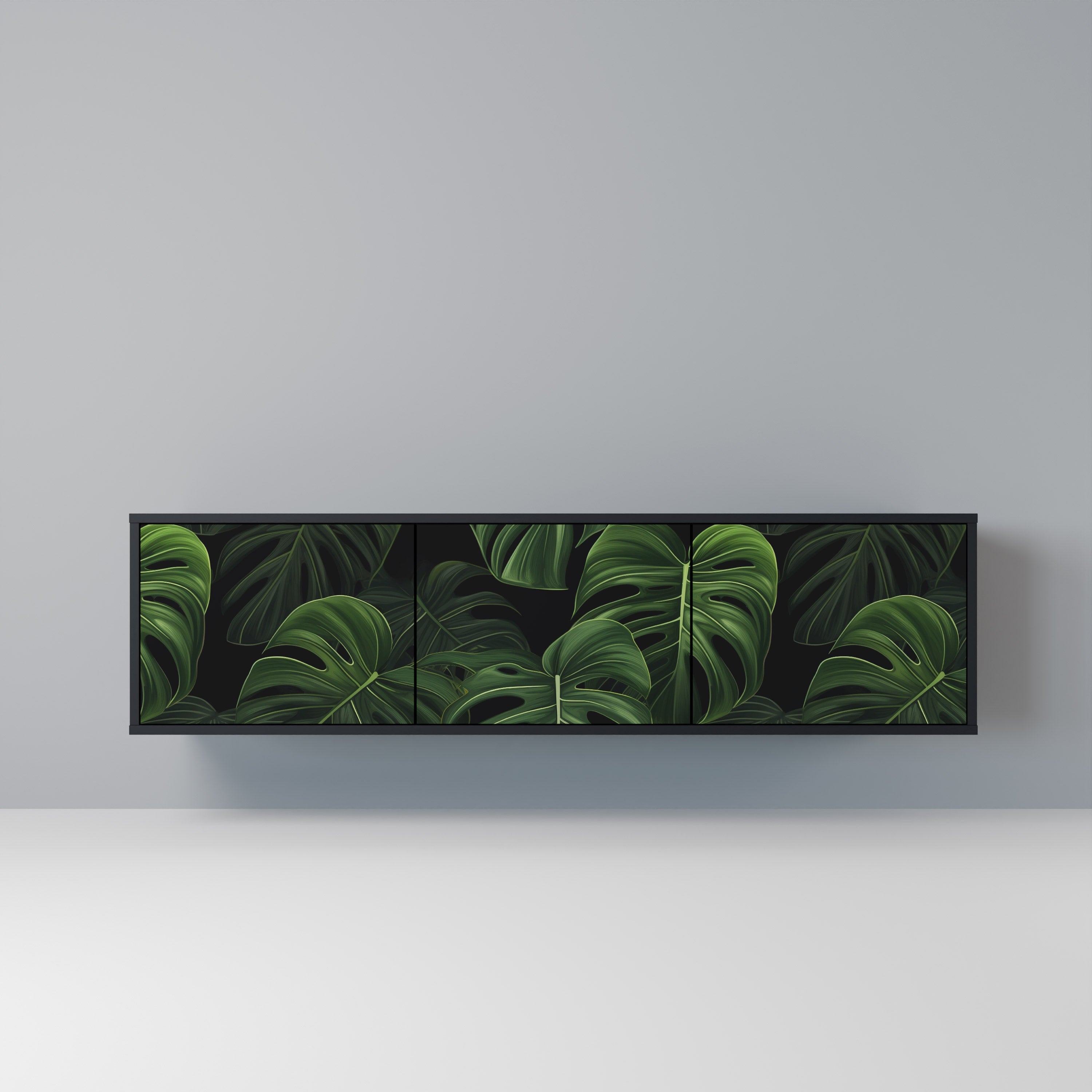 INFINITE MONSTERA 3-türiger TV-Ständer in Schwarz