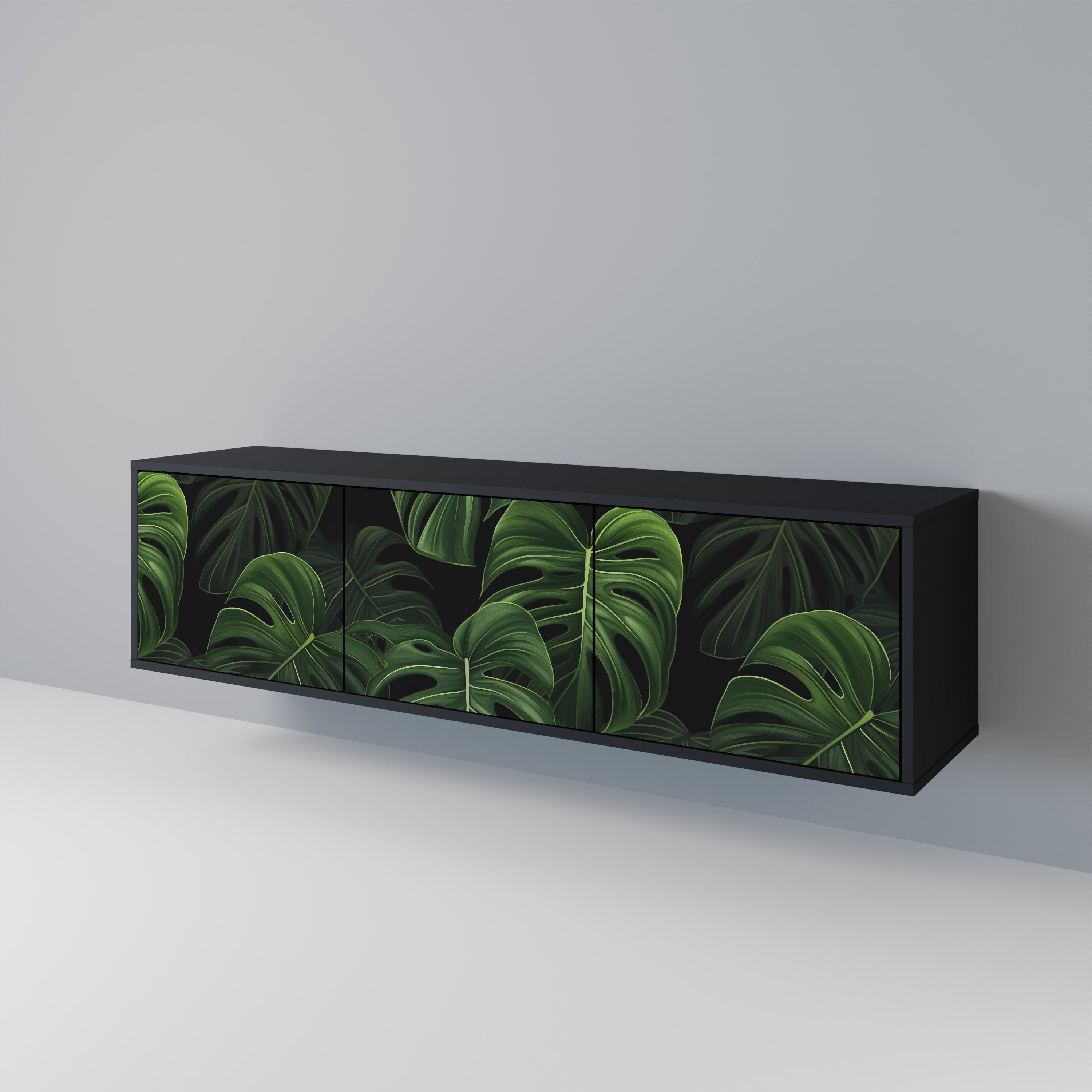 INFINITE MONSTERA 3-türiger TV-Ständer in Schwarz