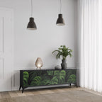 INFINITE MONSTERA TV-Lowboard mit 3 Türen in Schwarz