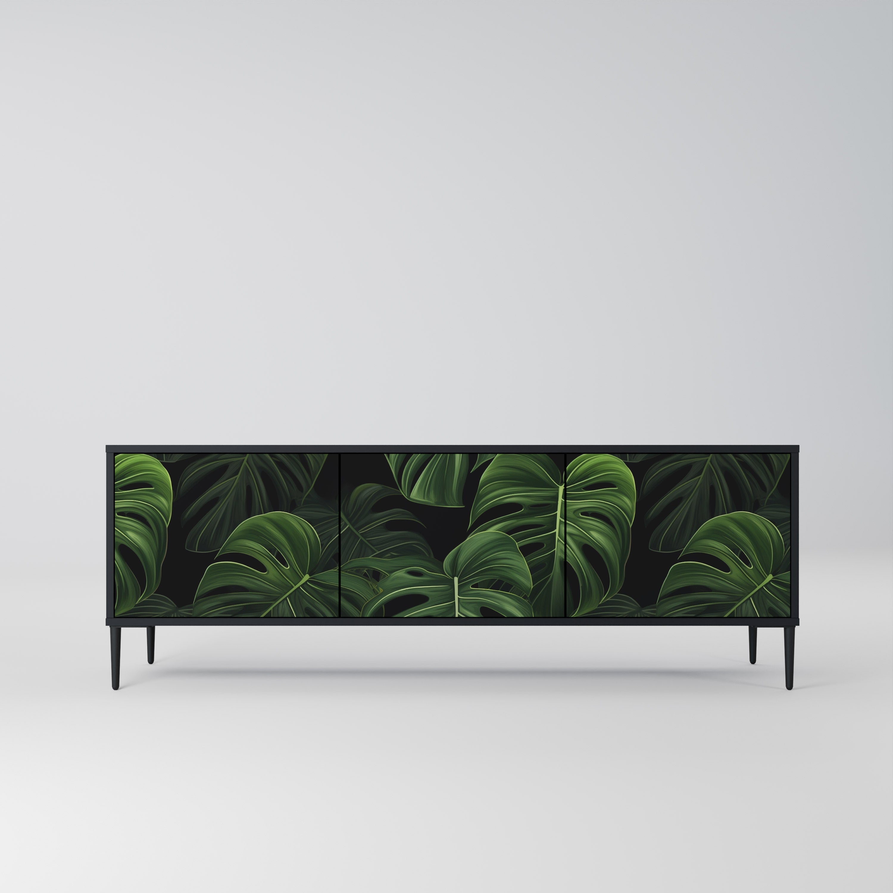 INFINITE MONSTERA 3-türiger TV-Ständer in Schwarz