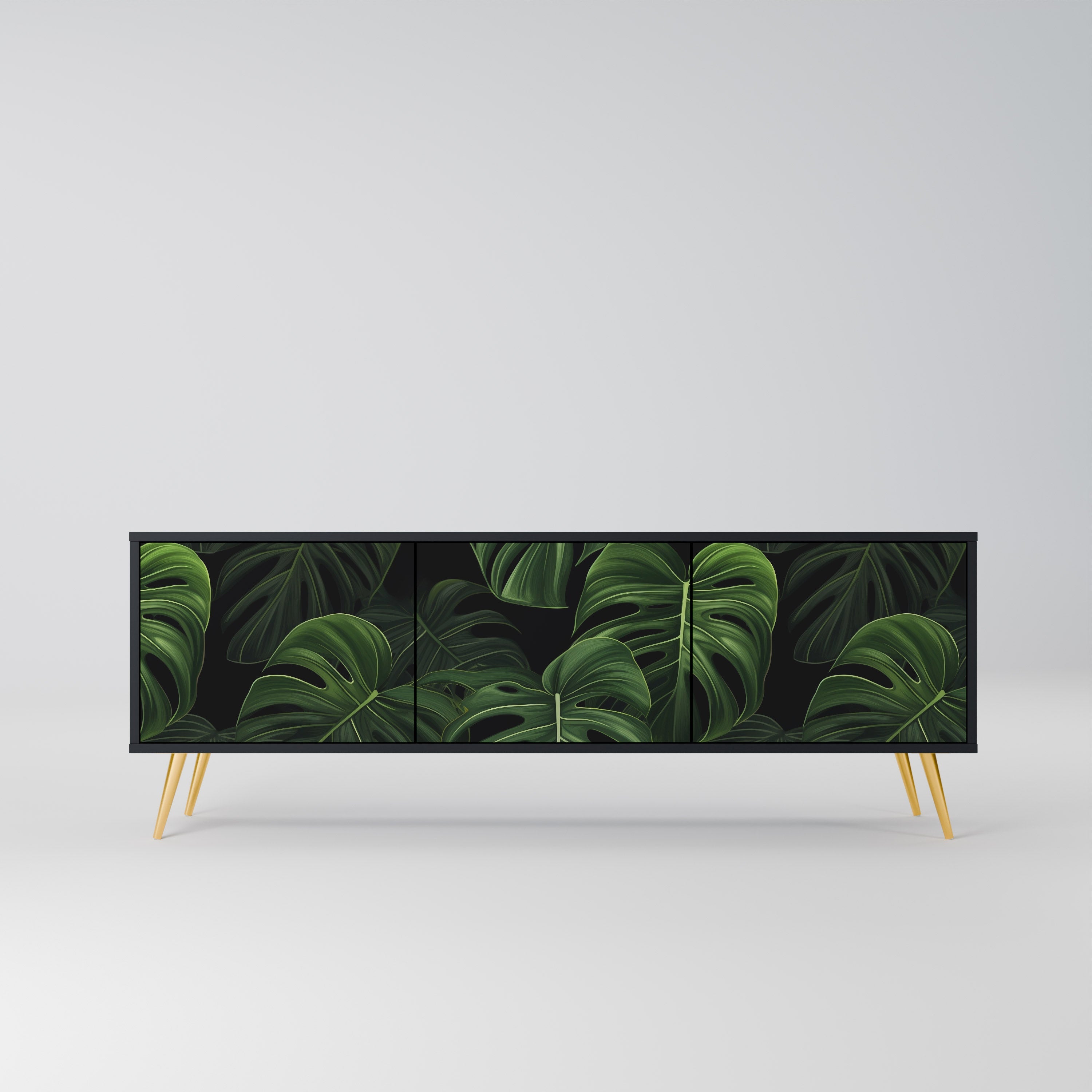 INFINITE MONSTERA 3-türiger TV-Ständer in Schwarz